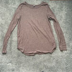 Old Navy Women's Long Sleeve Top in Heathered Brown